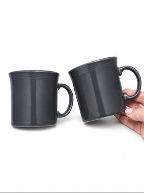 Fiestaware Slate Gray Java Mugs Set of 2 Retired Fiesta USA Ceramic Coffee Cups